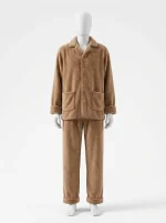 Pyjama polaire velours corail épais col revers duo - Vue 1 - Pyjama polaire