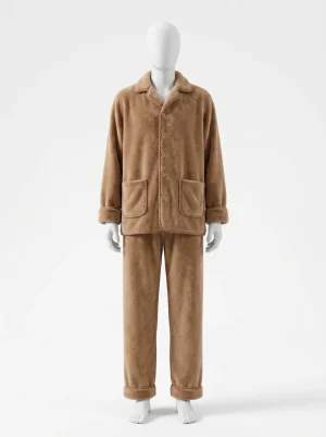 Pyjama polaire velours corail épais col revers duo - Vue 1 - Pyjama polaire