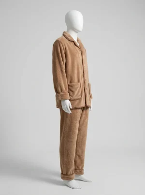 Pyjama polaire velours corail épais col revers duo - Vue 2 - Pyjama polaire