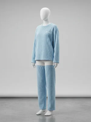 Pyjama polaire velours corail hiver femme décontracté - Vue 2 - Pyjama polaire