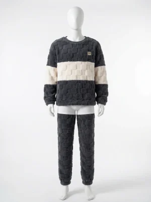 Pyjama polaire velours corail homewear thermique homme - Vue 1 - Pyjama polaire