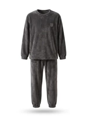 Pyjama polaire velours corail homme chaud hivernal grande taille - Vue 1 - Pyjama polaire