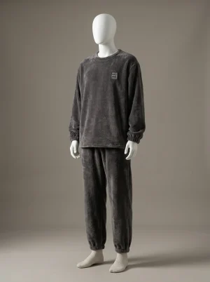 Pyjama polaire velours corail homme chaud hivernal grande taille - Vue 2 - Pyjama polaire