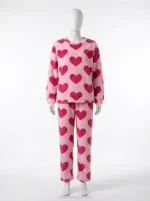 Pyjama polaire velours corail soyeux détente femme - Vue 1 - Pyjama polaire