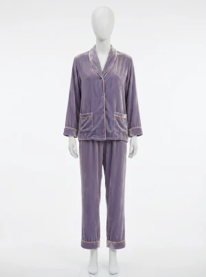 Pyjama polaire velours de soie luxe femme hivernal - Vue 1 - Pyjama polaire